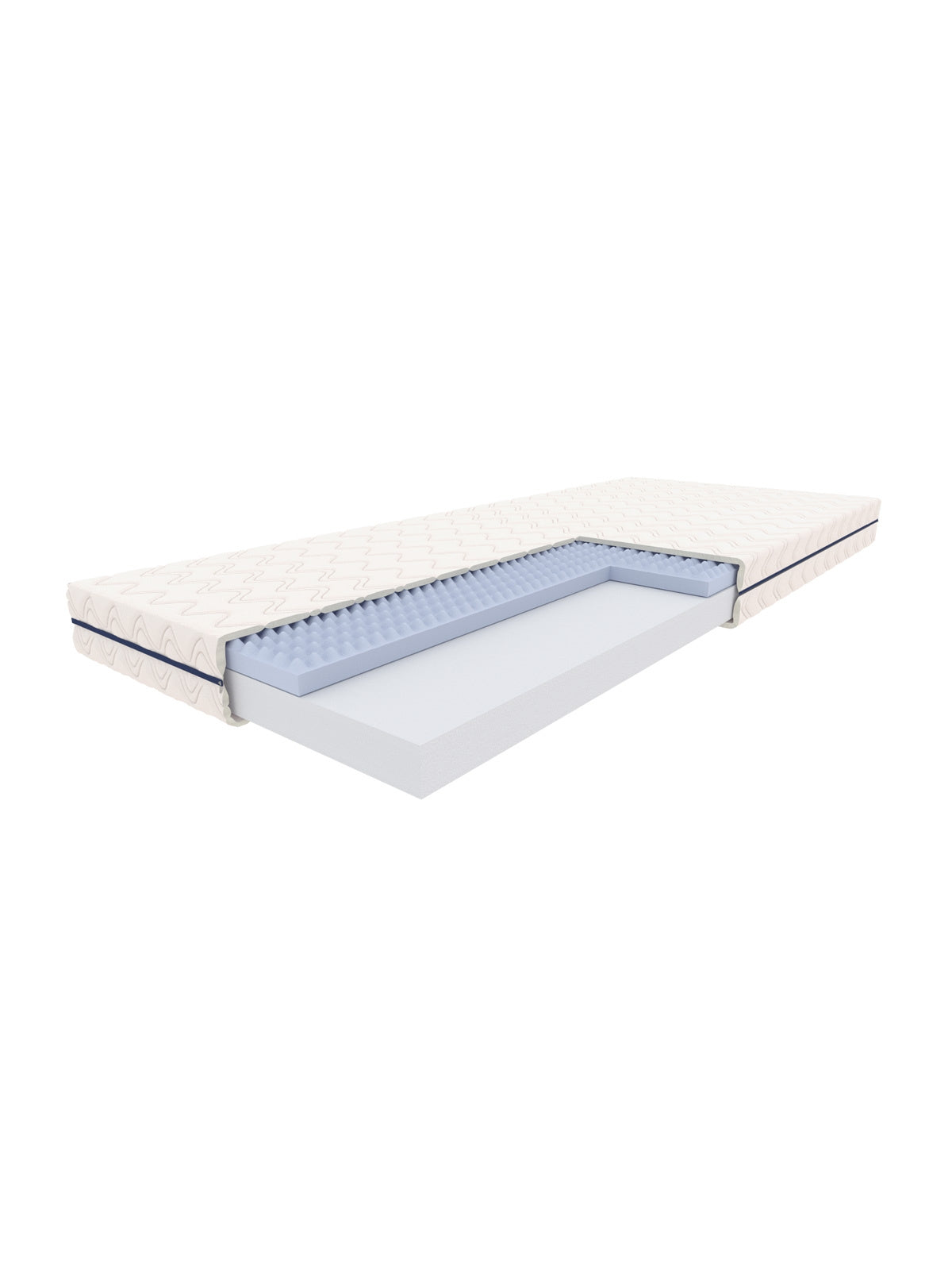 Materac dziecięcy piankowy Luna 15 cm z przekrojem ukazującym wkład piankowy