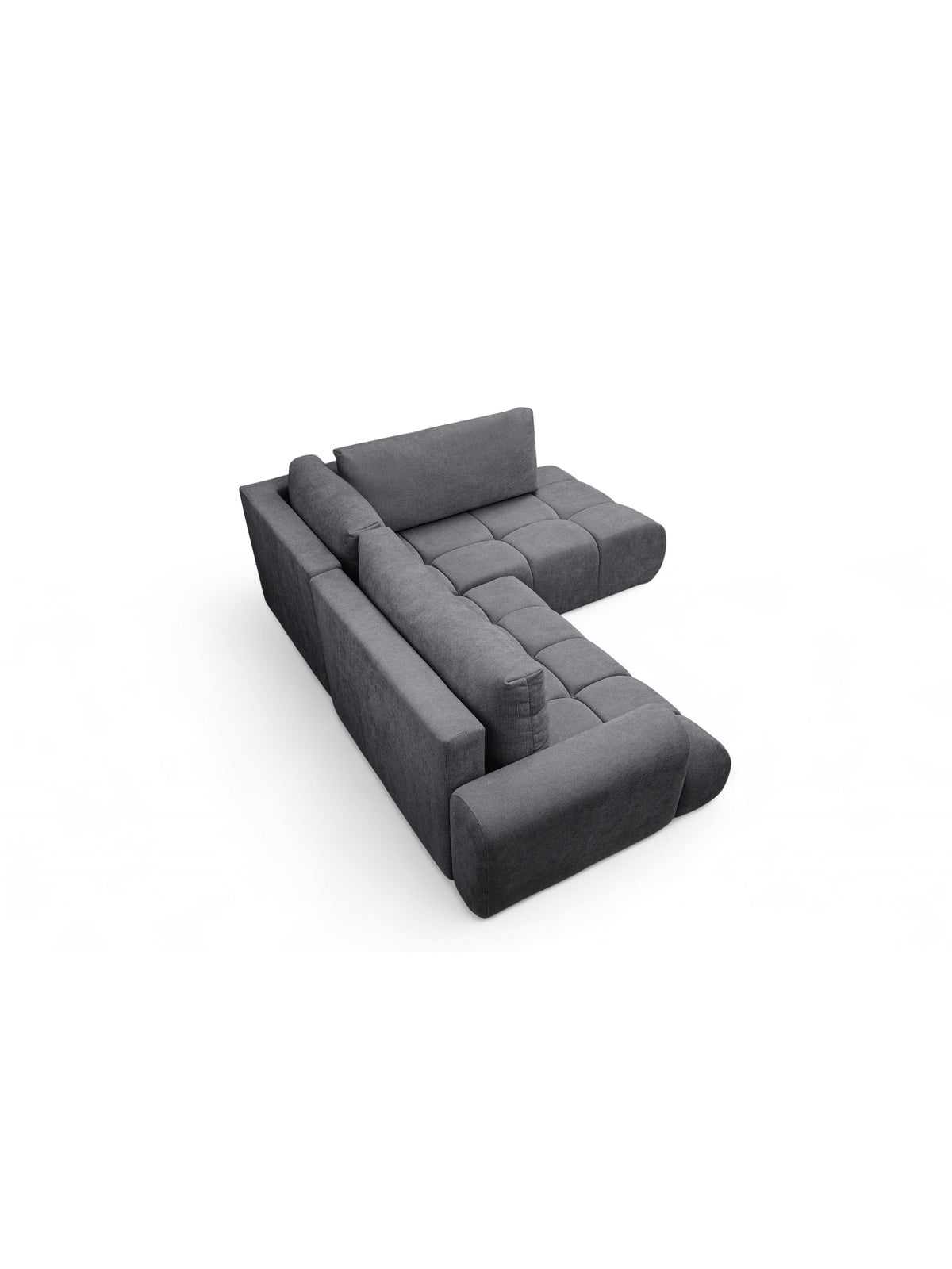 Narożnik Lutario L prawostronny w szarym szenilu Vibe 95 nowoczesny design