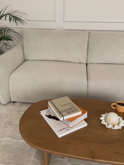 Stolik kawowy Moku owalny 110x70 cm - drewno mango Naturalny