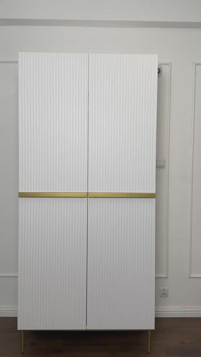 Szafa Nicole 100 cm z drążkiem - czarny mat / złote uchwyty