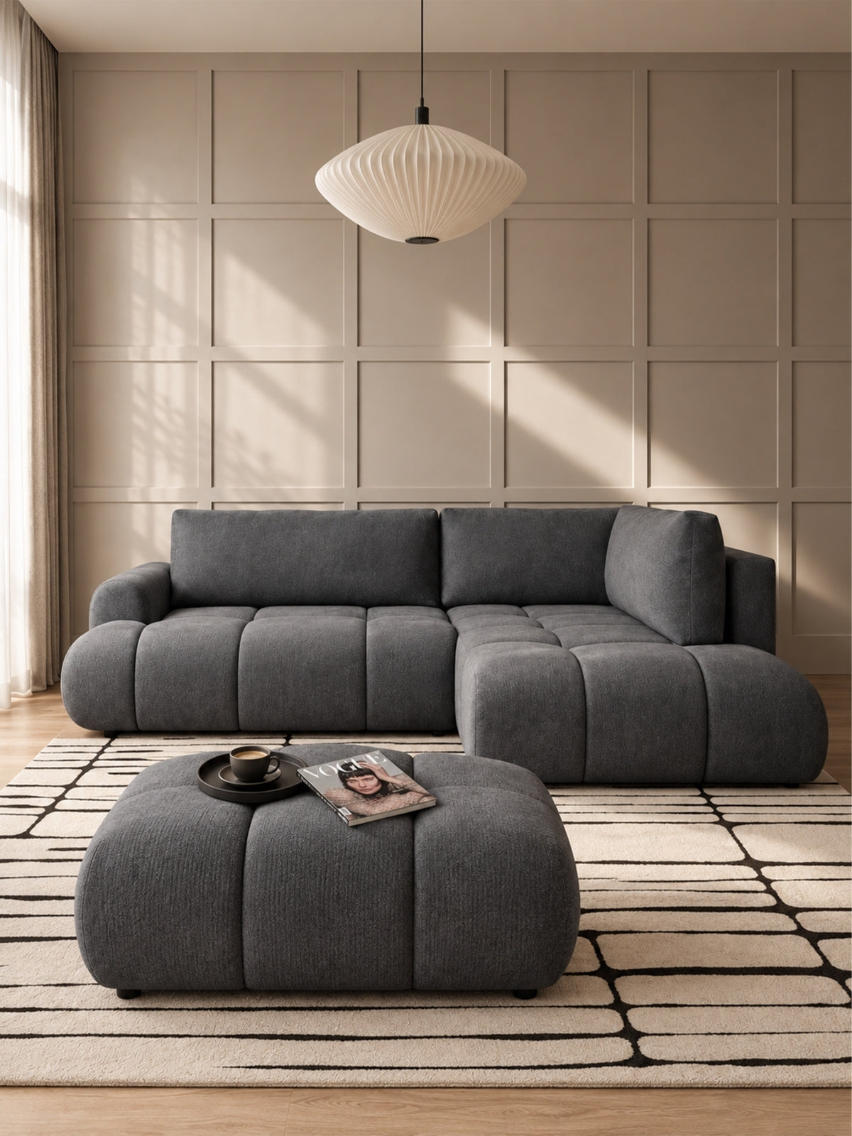 Pufa tapicerowana Lutario Mini - szary szenil Vibe 95