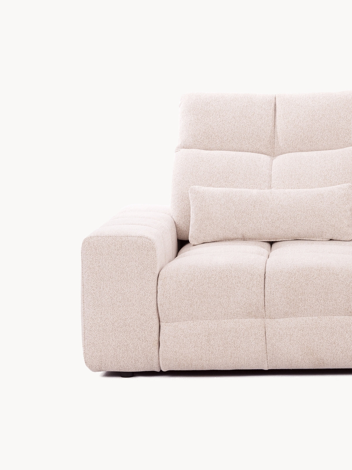 Sofa Magnelio Prestige II z elektrycznie wysuwanym siedziskiem - beżowa tkanina łatwoczyszcząca Leo 03