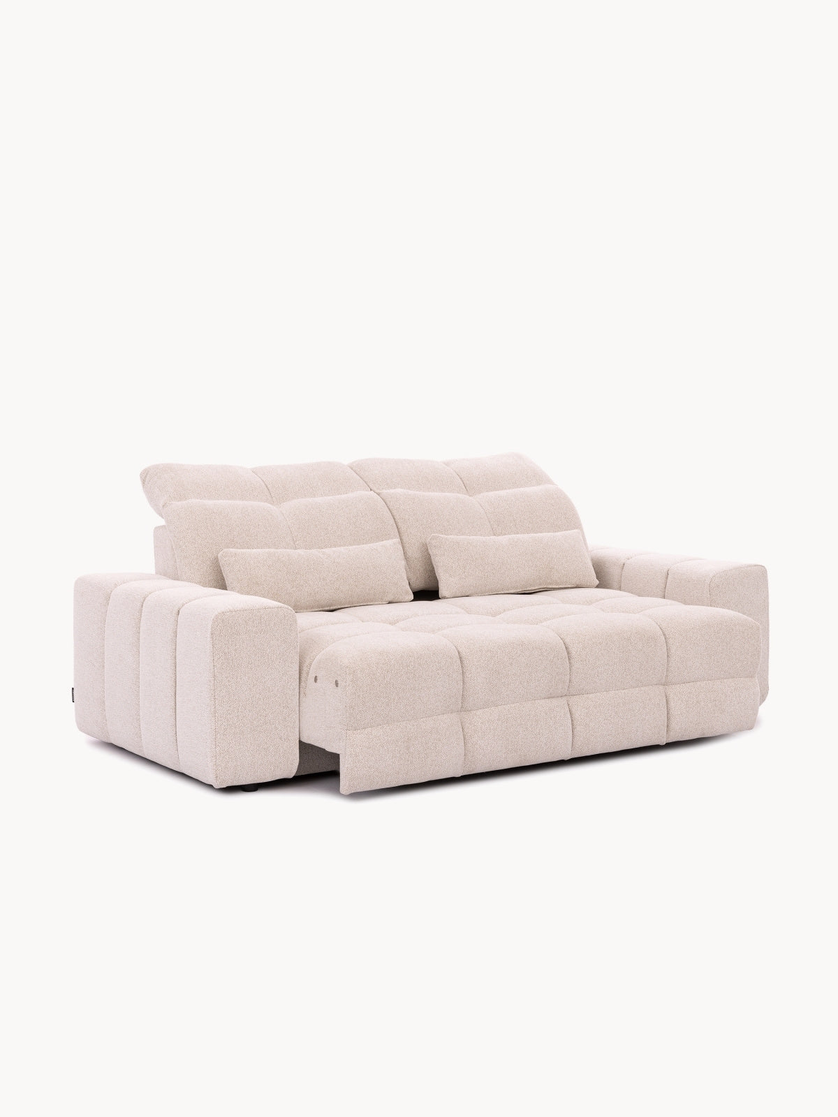 Sofa Magnelio Prestige II z elektrycznie wysuwanym siedziskiem - beżowa tkanina łatwoczyszcząca Leo 03