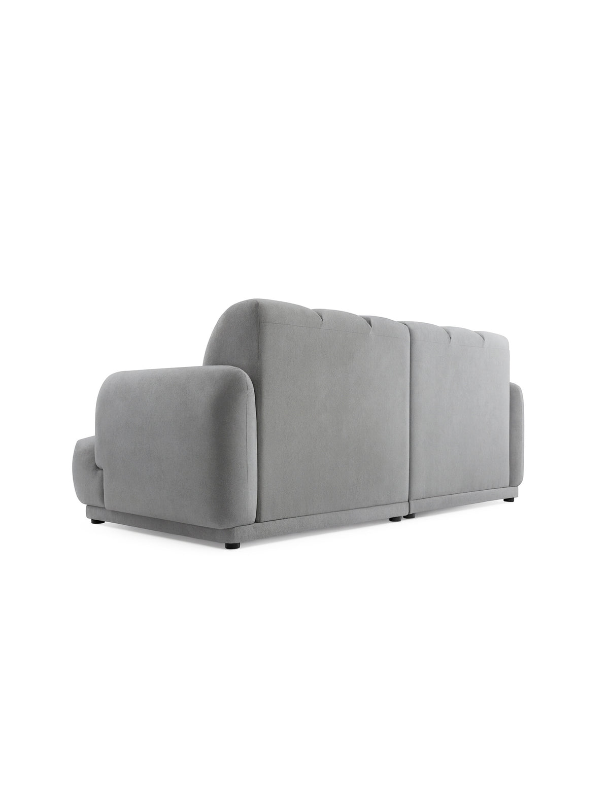 Sofa Melvo 3-osobowa beżowa boucle Gerra 65 w stylu Modern Organic widok z tyłu