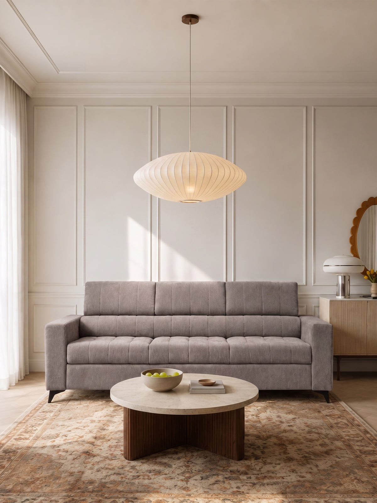 Sofa Nardo z funkcją spania w brązowym szenilu Vibe 21 widok frontalny