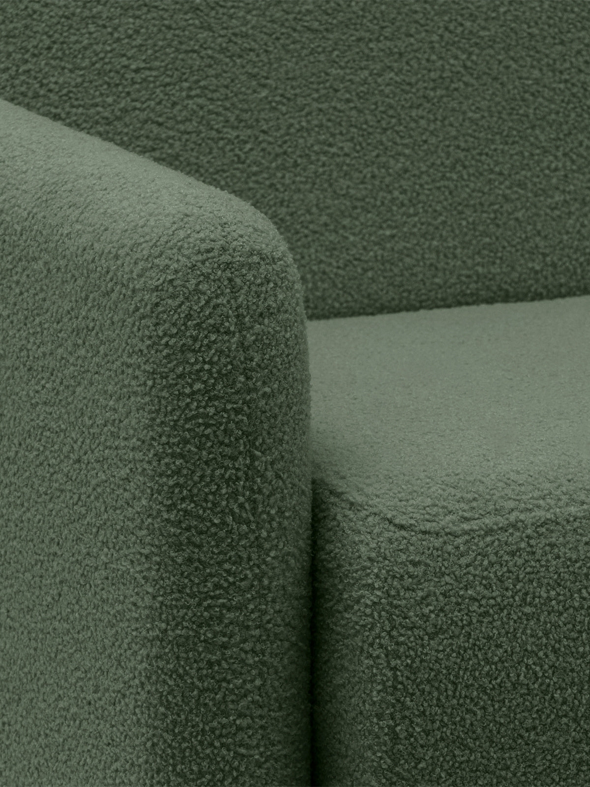 Sofa rozkładana Nido 120 cm zielona boucle detal narożnika
