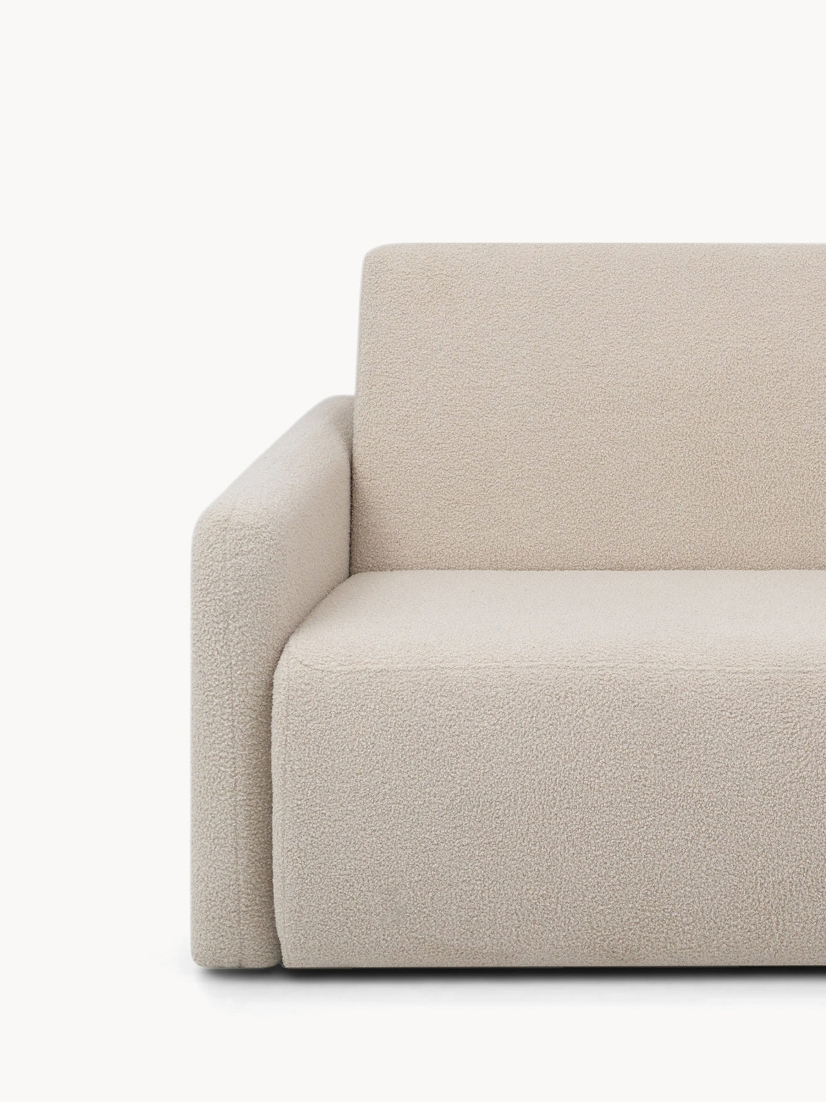 Sofa rozkładana Nido trzyosobowa 140 cm beżowa lewy bok