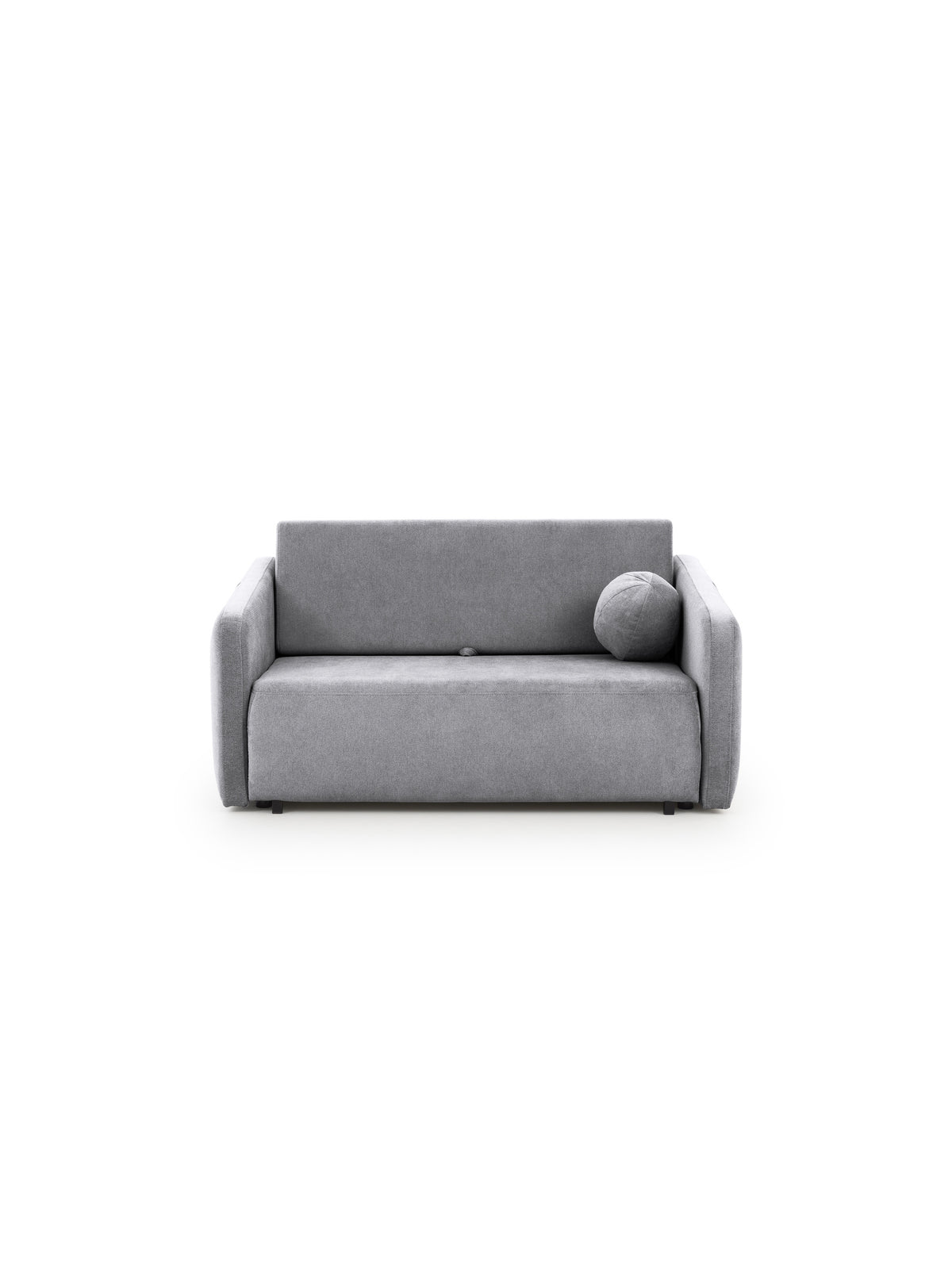 Sofa Zeldia 105 szara z funkcją spania widok z przodu z poduszką