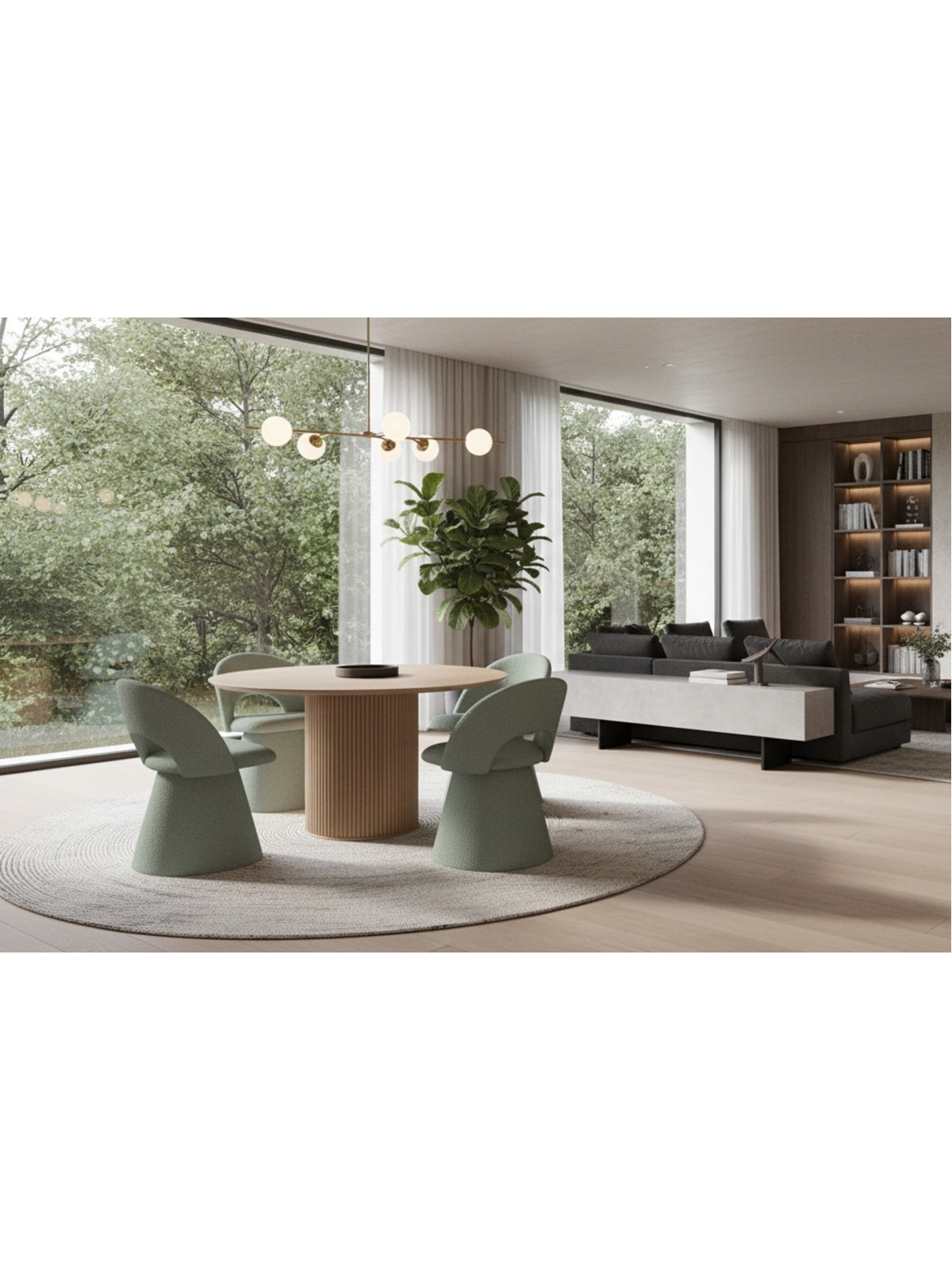 Stół okrągły Rodlin 120 cm dąb naturalny w stylu Scandi, blat i nogi z drewna