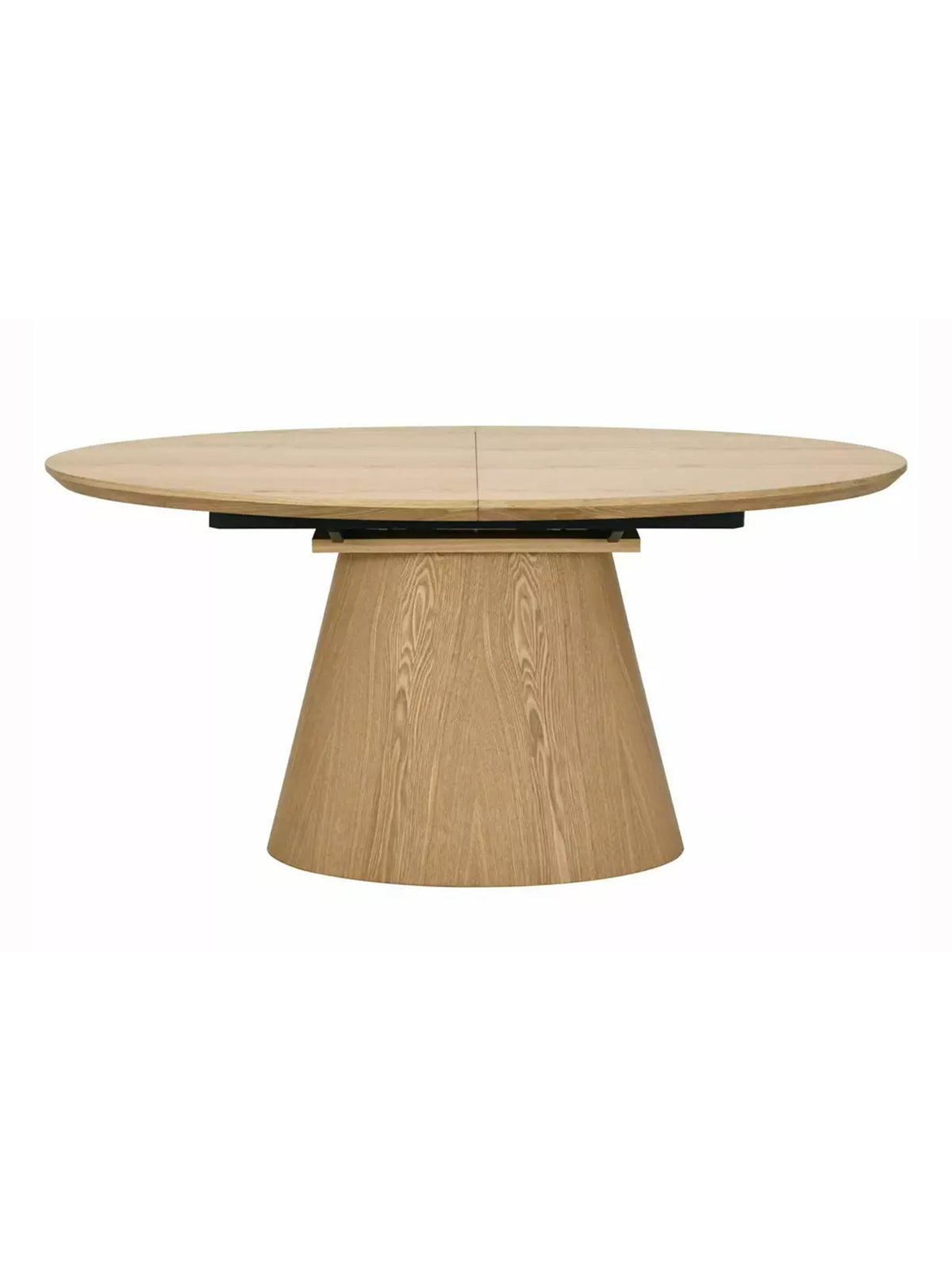 Stół rozkładany Lurta 160-200x90 cm owalny blat dąb naturalny widok z góry