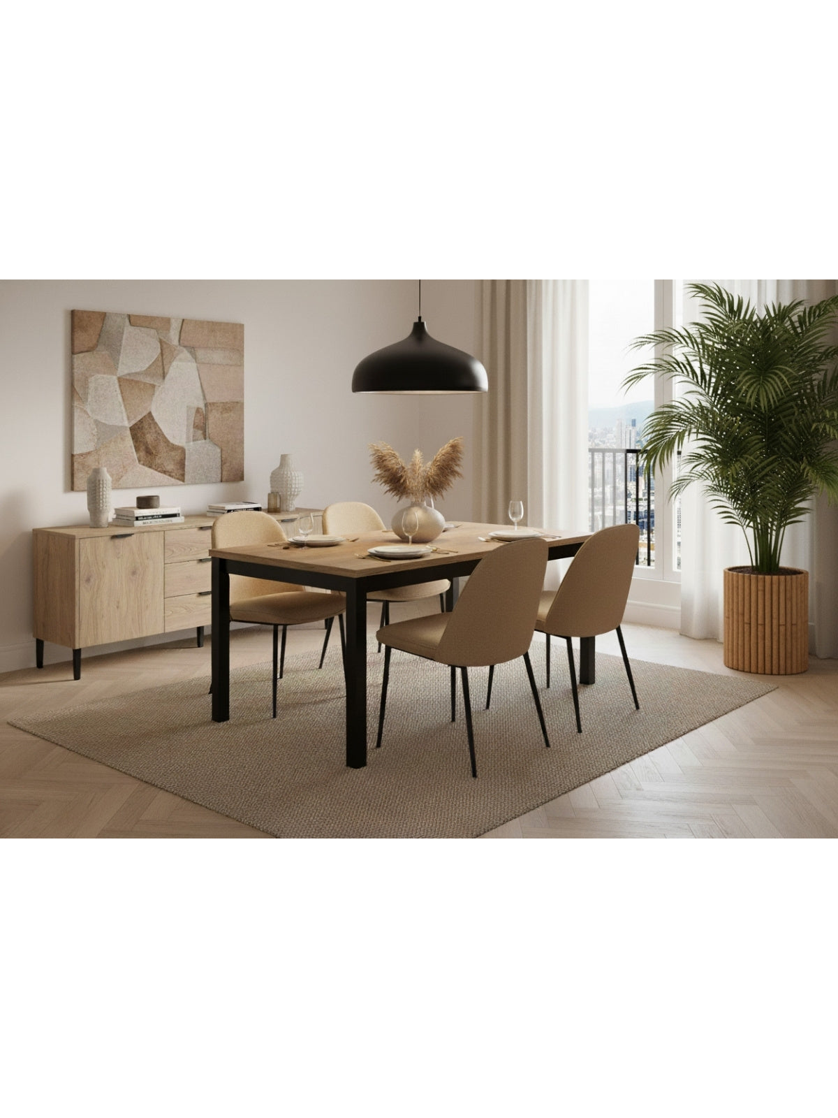 Stół rozkładany Werona 140-220x80 cm z drewnianymi nogami i prostokątnym blatem