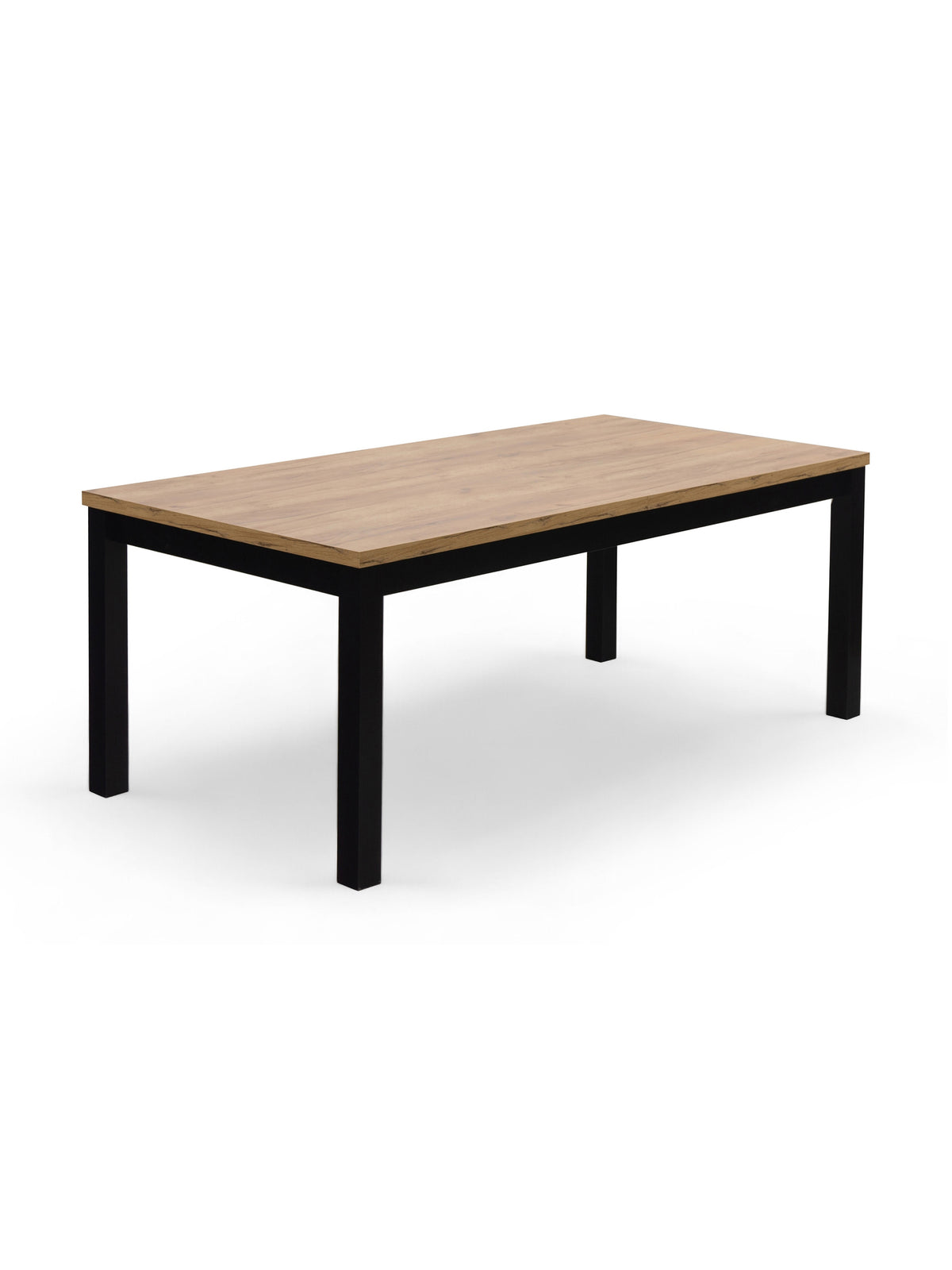 Stół rozkładany Werona 140-220x80 cm z blatem dąb craft i czarnymi nogami