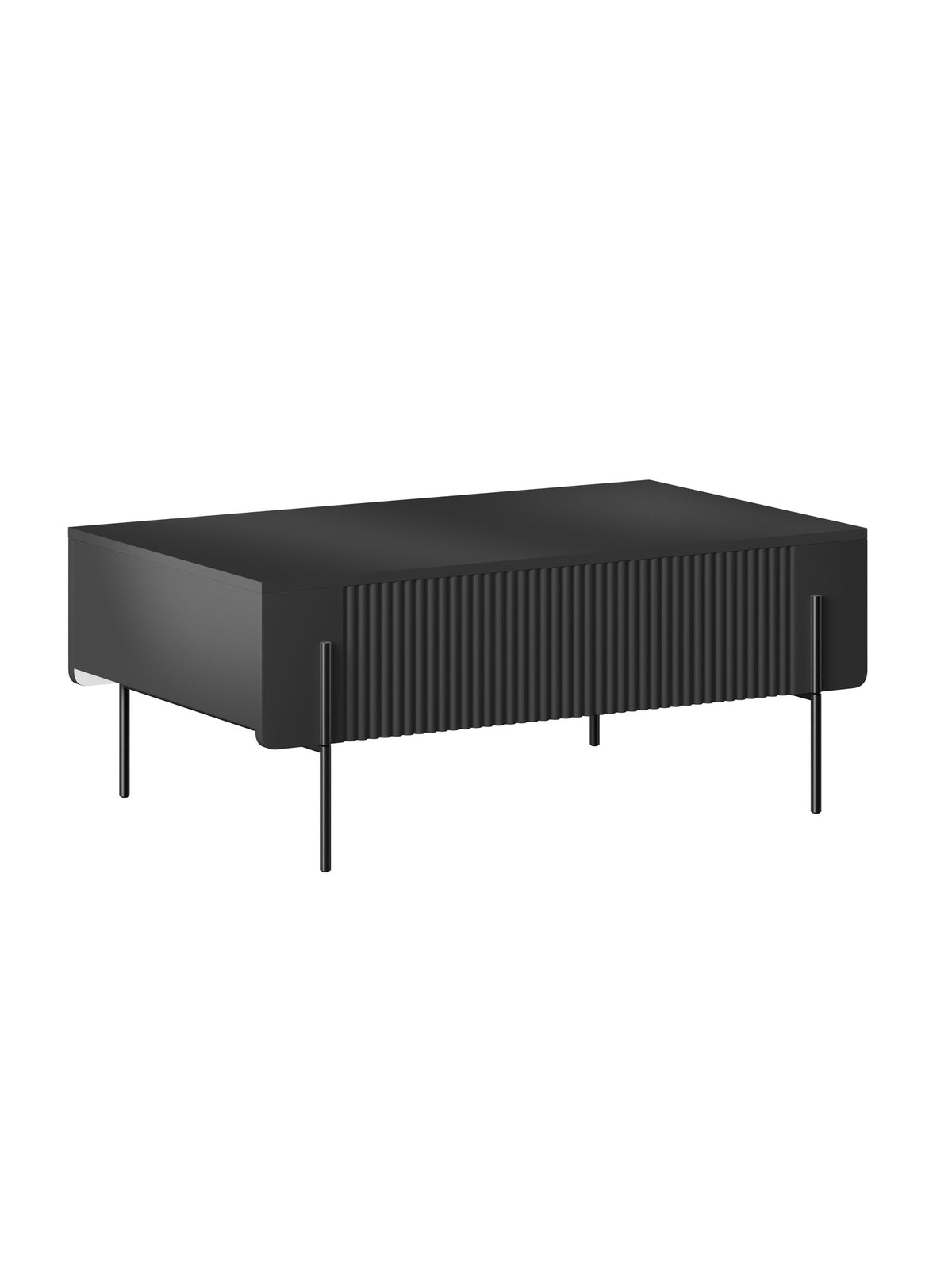 Stolik kawowy Malmi 100 cm z szufladami - czarny mat / czarne nóżki