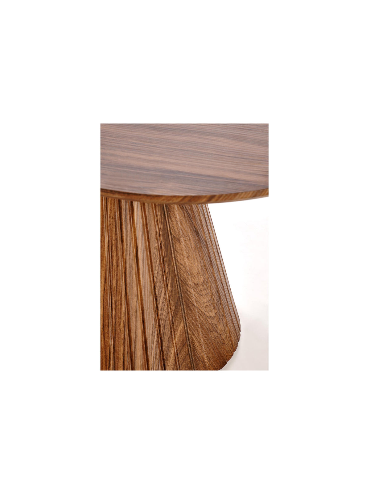 Stolik kawowy owalny Stellis 120 cm orzech matowy blat i nogi MDF widok detalu