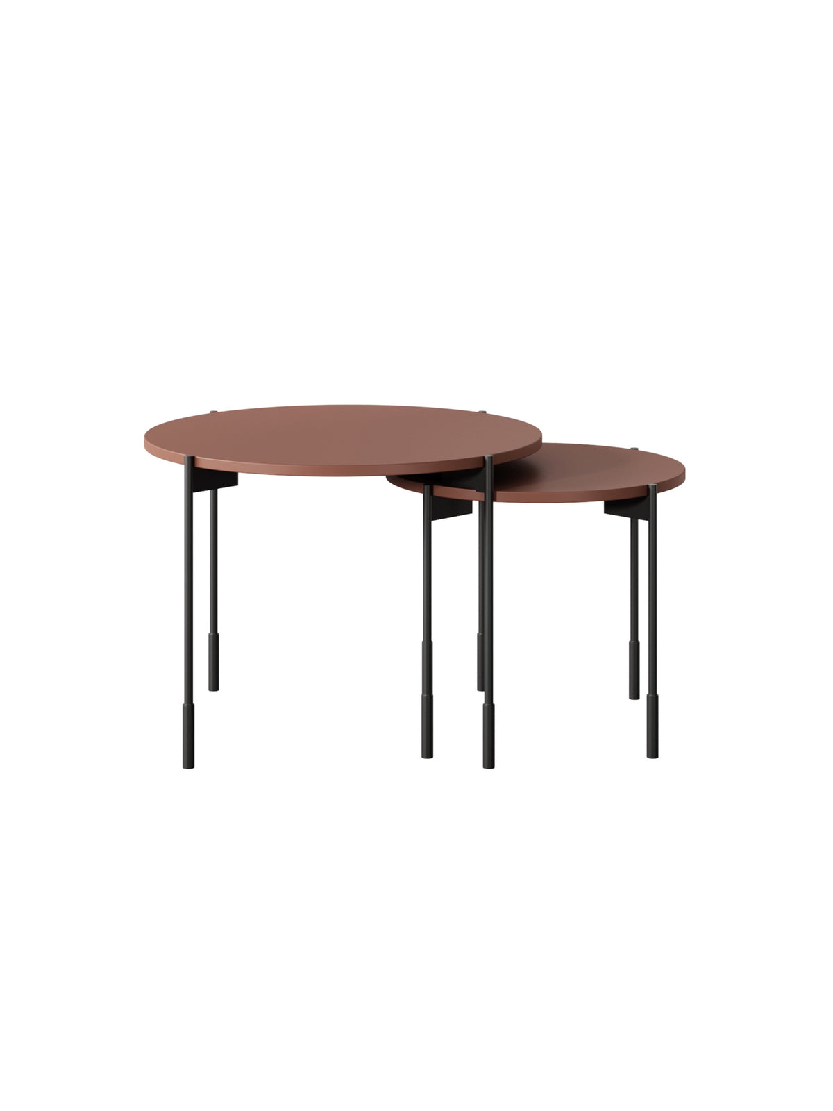 Stolik kawowy Sonatia 60 cm okrągły na metalowych nogach - burgund