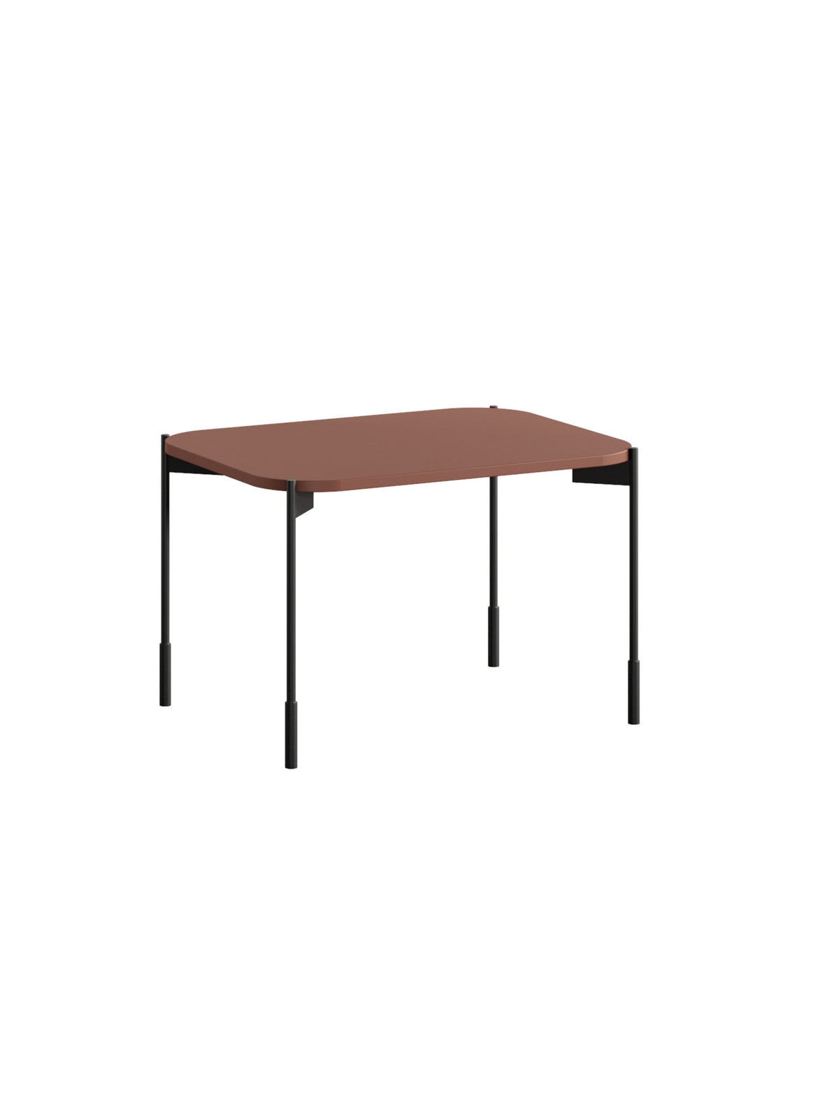 Stolik kawowy Sonatia 60 cm prostokątny na metalowych nogach - burgund