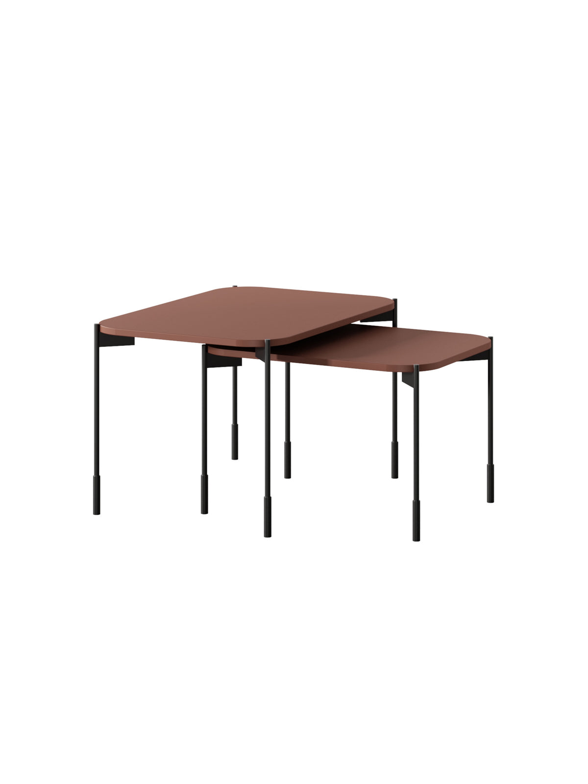 Stolik kawowy Sonatia 60 cm prostokątny na metalowych nogach - burgund