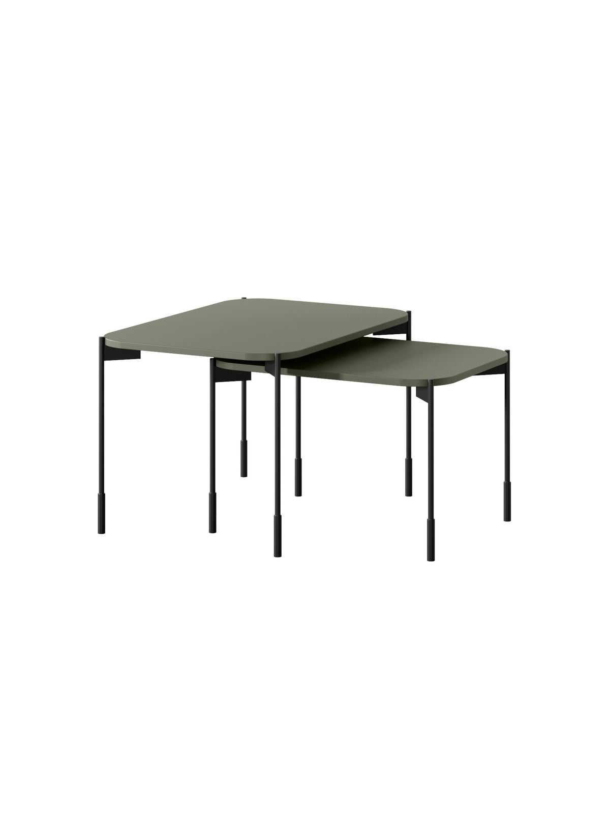 Stolik kawowy Sonatia 60 cm prostokątny na metalowych nogach - oliwka