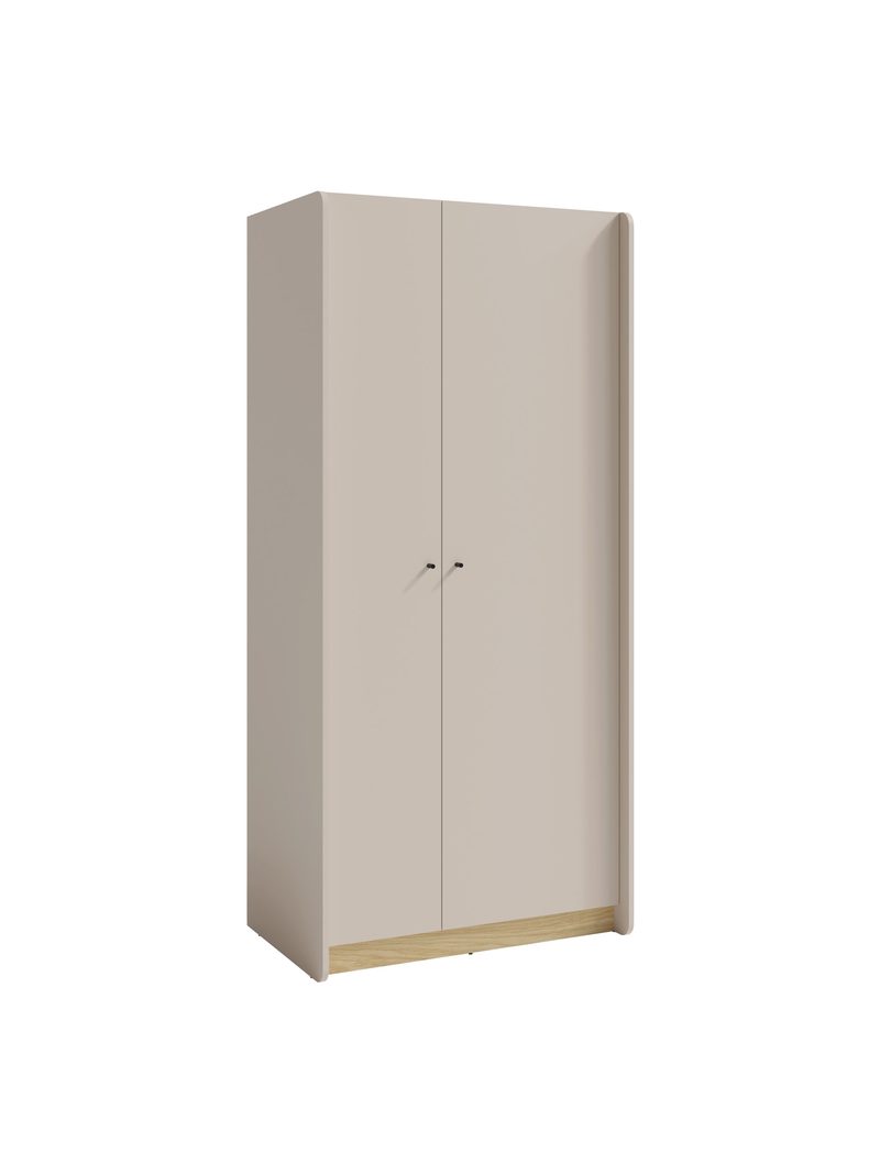 Szafa Fiorenza 90 cm beż piaskowy z dębem olejowanym, 2-drzwiowa