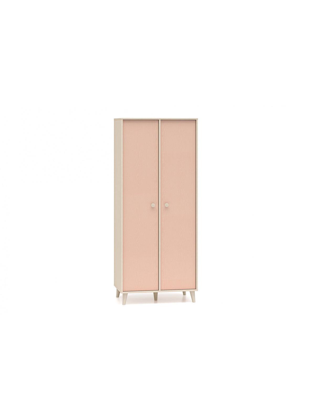 Szafa dziecięca Marla 80 cm w kolorze różowym millenial pink i korpusie piasek pustyni
