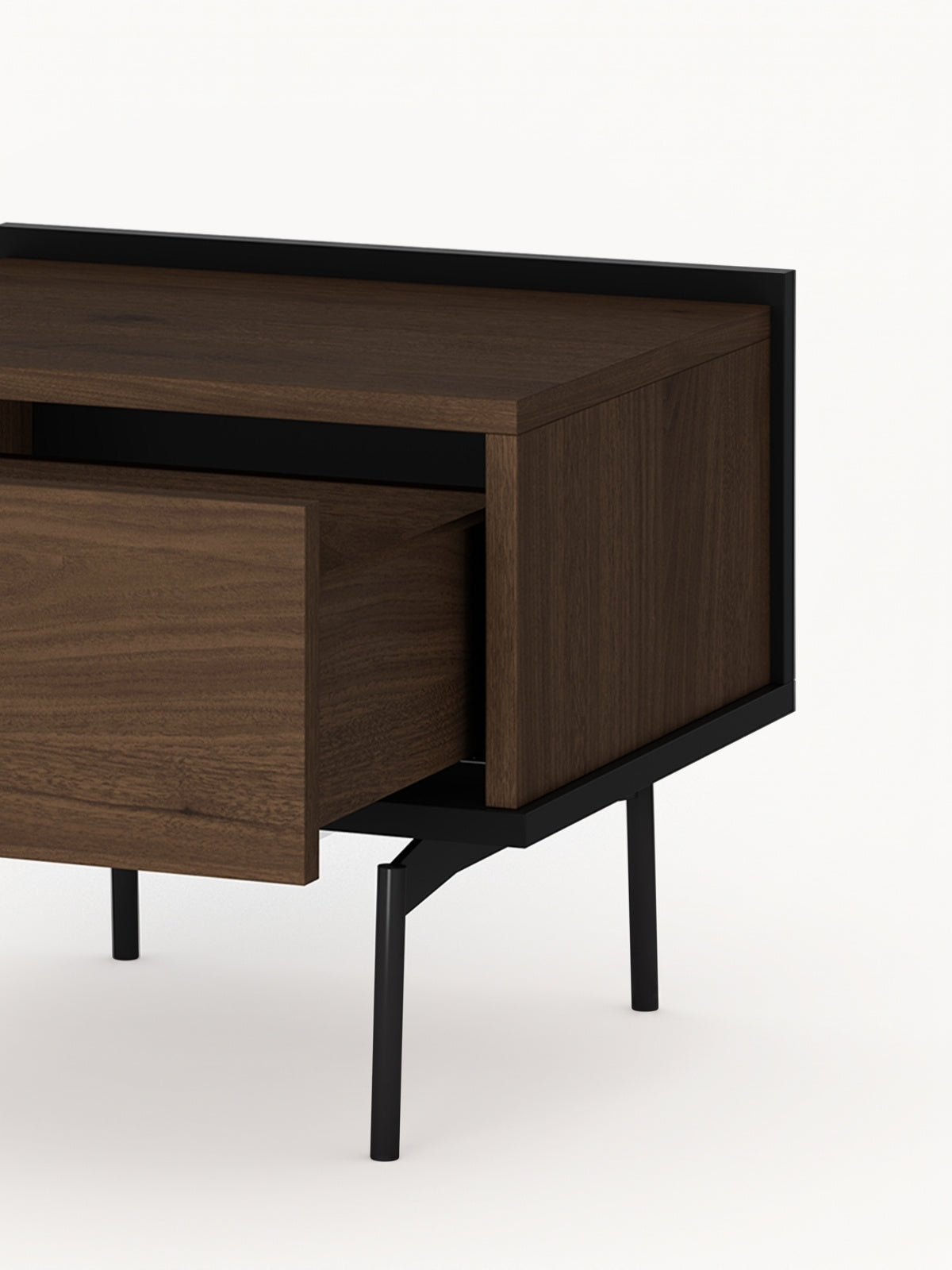 Szafka nocna Zenar 50 cm z szufladą orzech elegant czarne nóżki modern organic