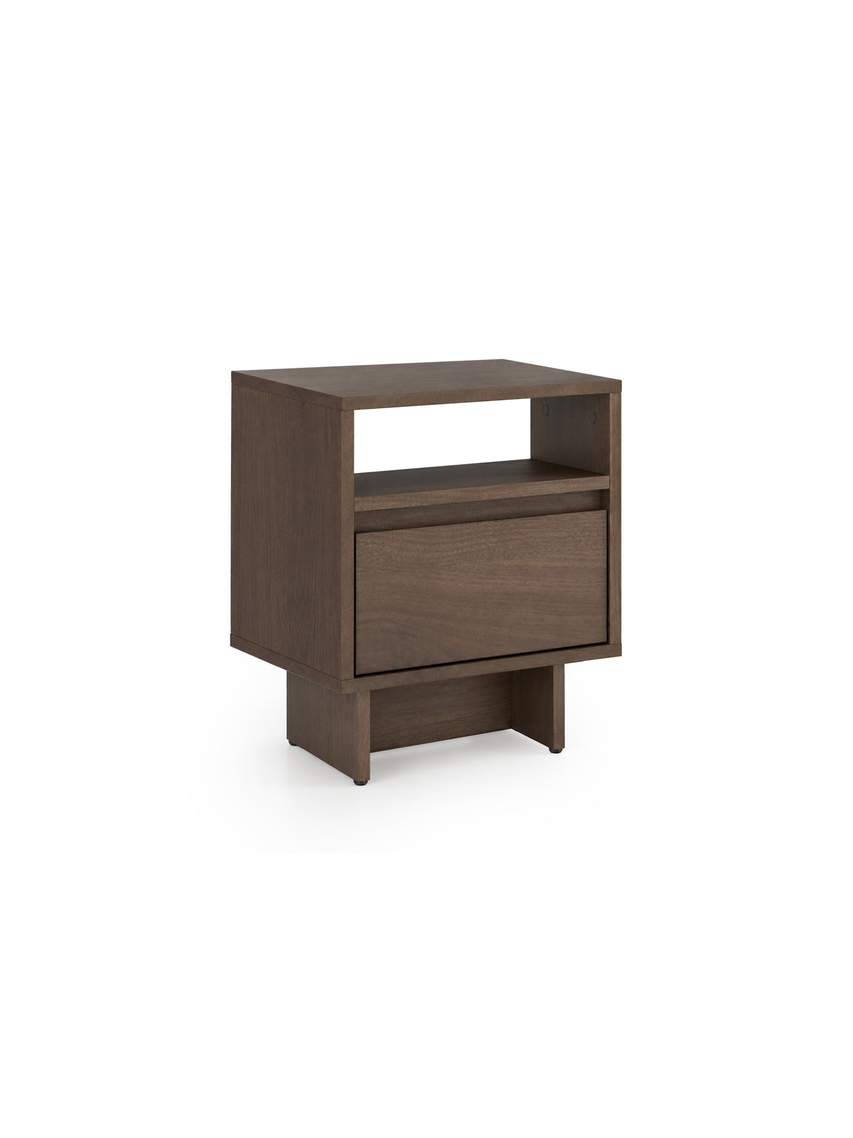 Szafka nocna Zolia 40 cm orzech elegant z szufladą na cokole w stylu modern organic