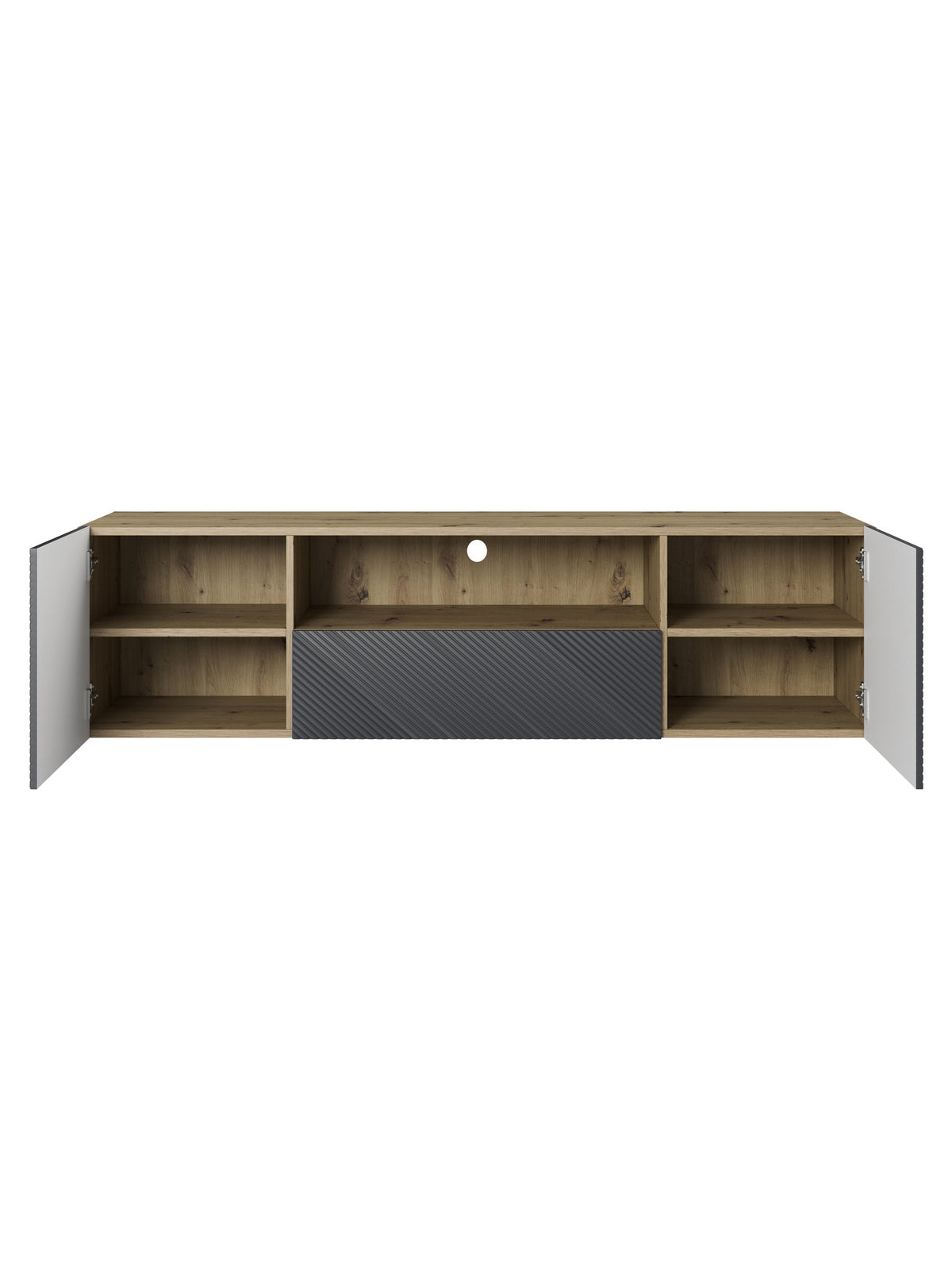 Szafka RTV wisząca z szufladą Asha 167 cm - artisan / rivier stone mat