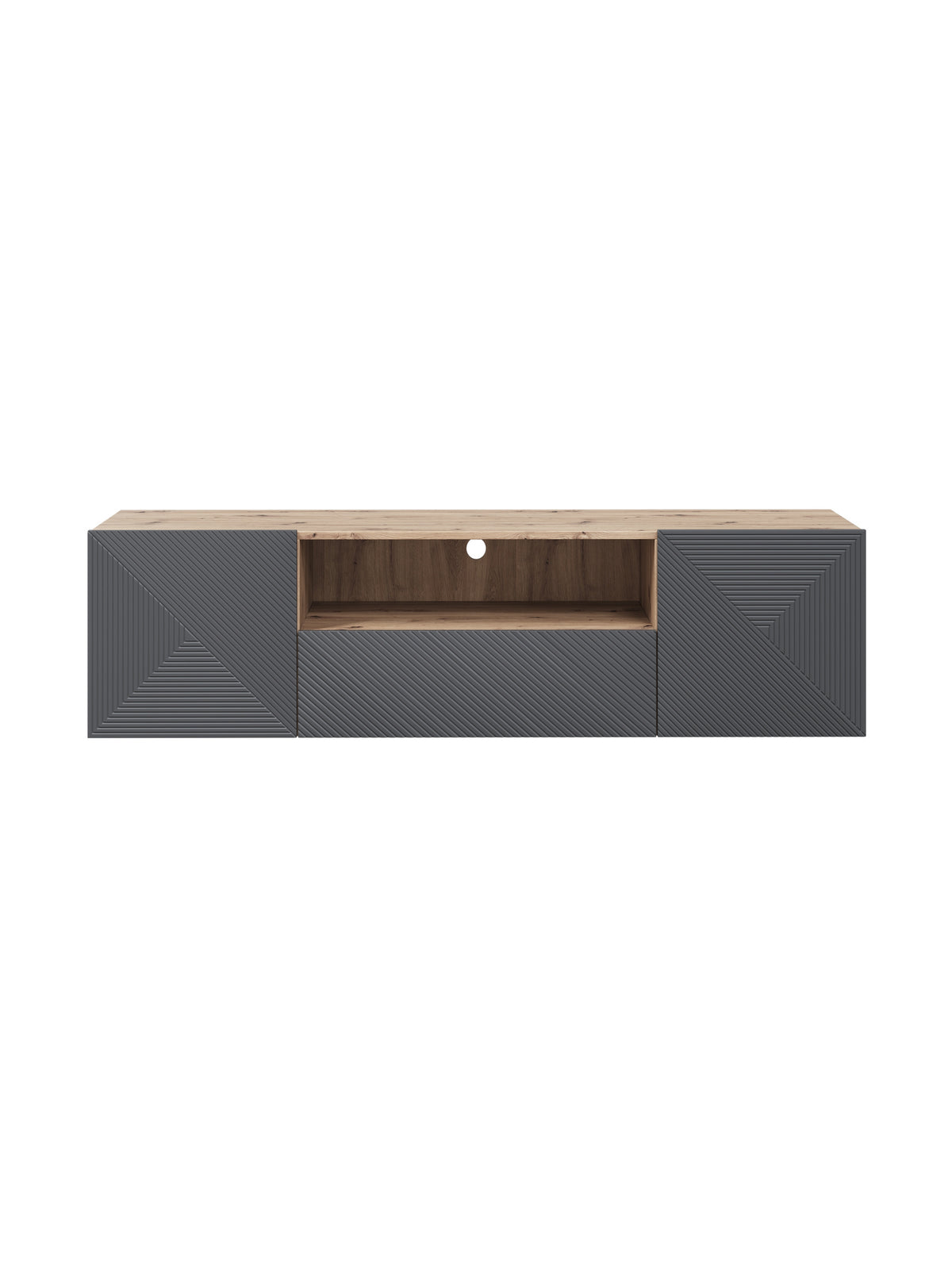 Szafka RTV wisząca z szufladą Asha 167 cm - artisan / rivier stone mat