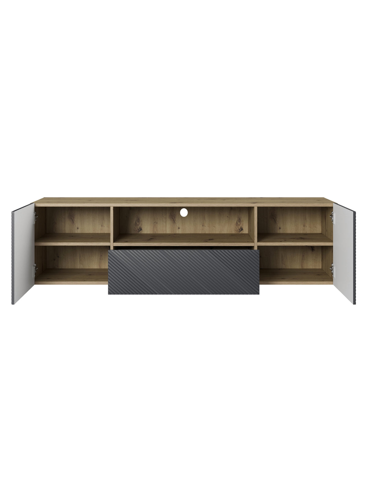 Szafka RTV wisząca z szufladą Asha 167 cm - artisan / rivier stone mat