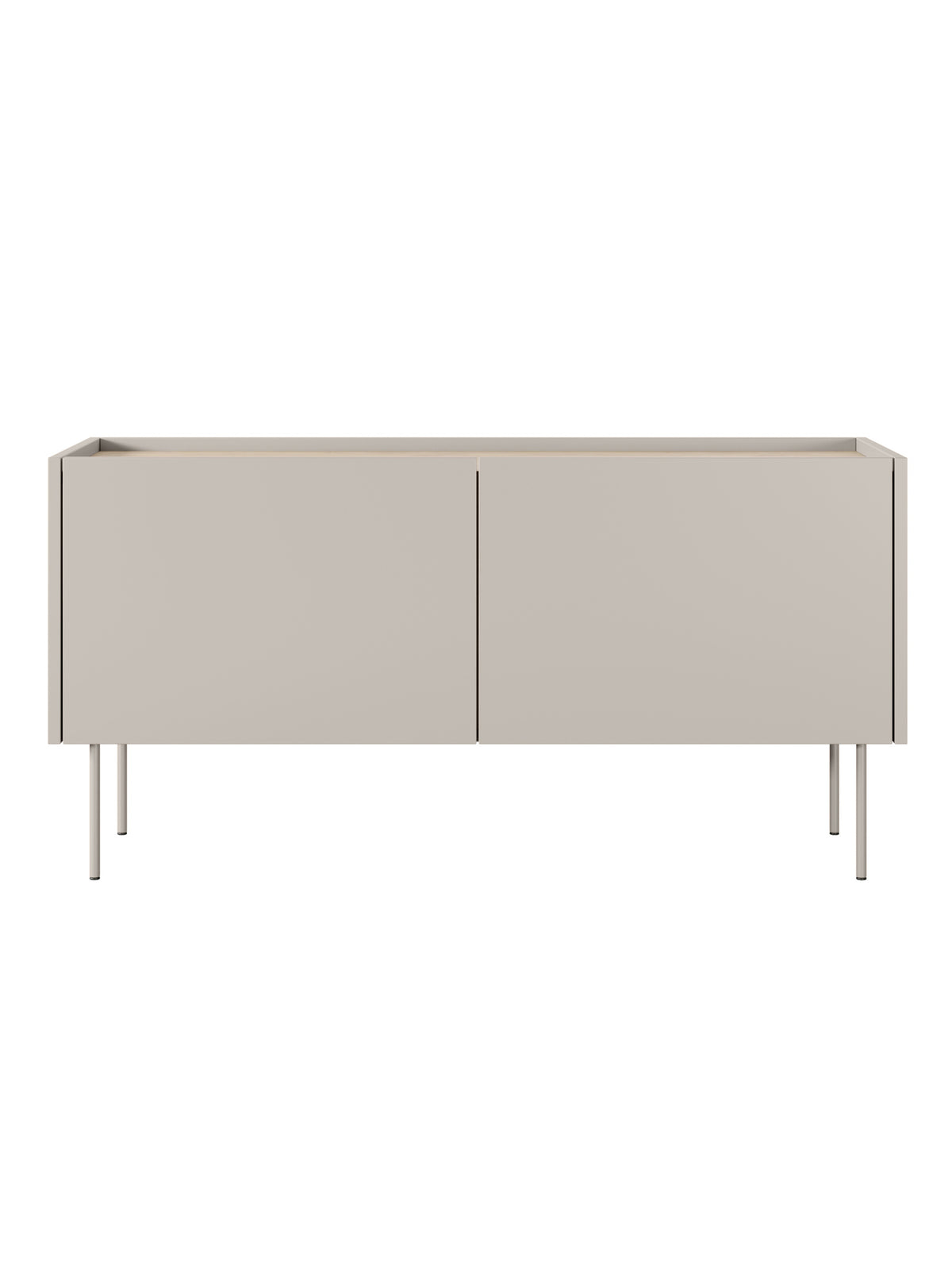 Szafka RTV Desin 120 cm kaszmir z ukrytą szufladą i metalowymi nogami widok frontu