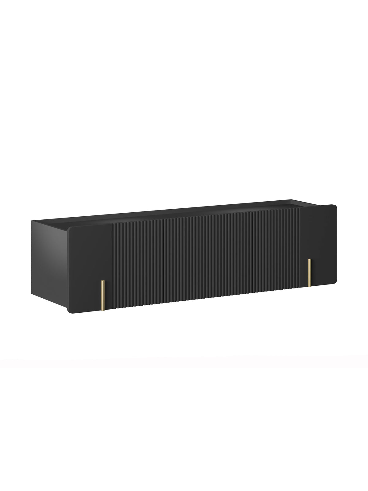 Szafka RTV Malmi 150 cm wisząca - czarny mat / złoty