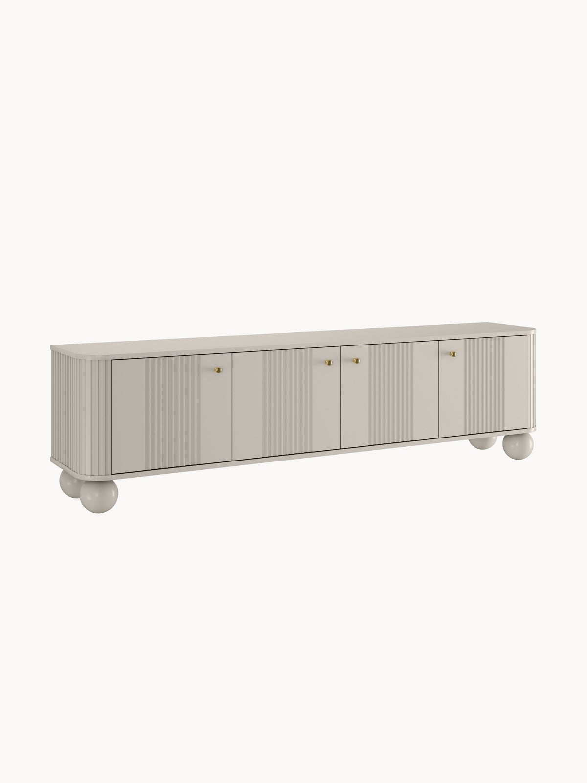 Szafka RTV Vesper 4D 187 cm - kaszmir / złote uchwyty / nogi kule