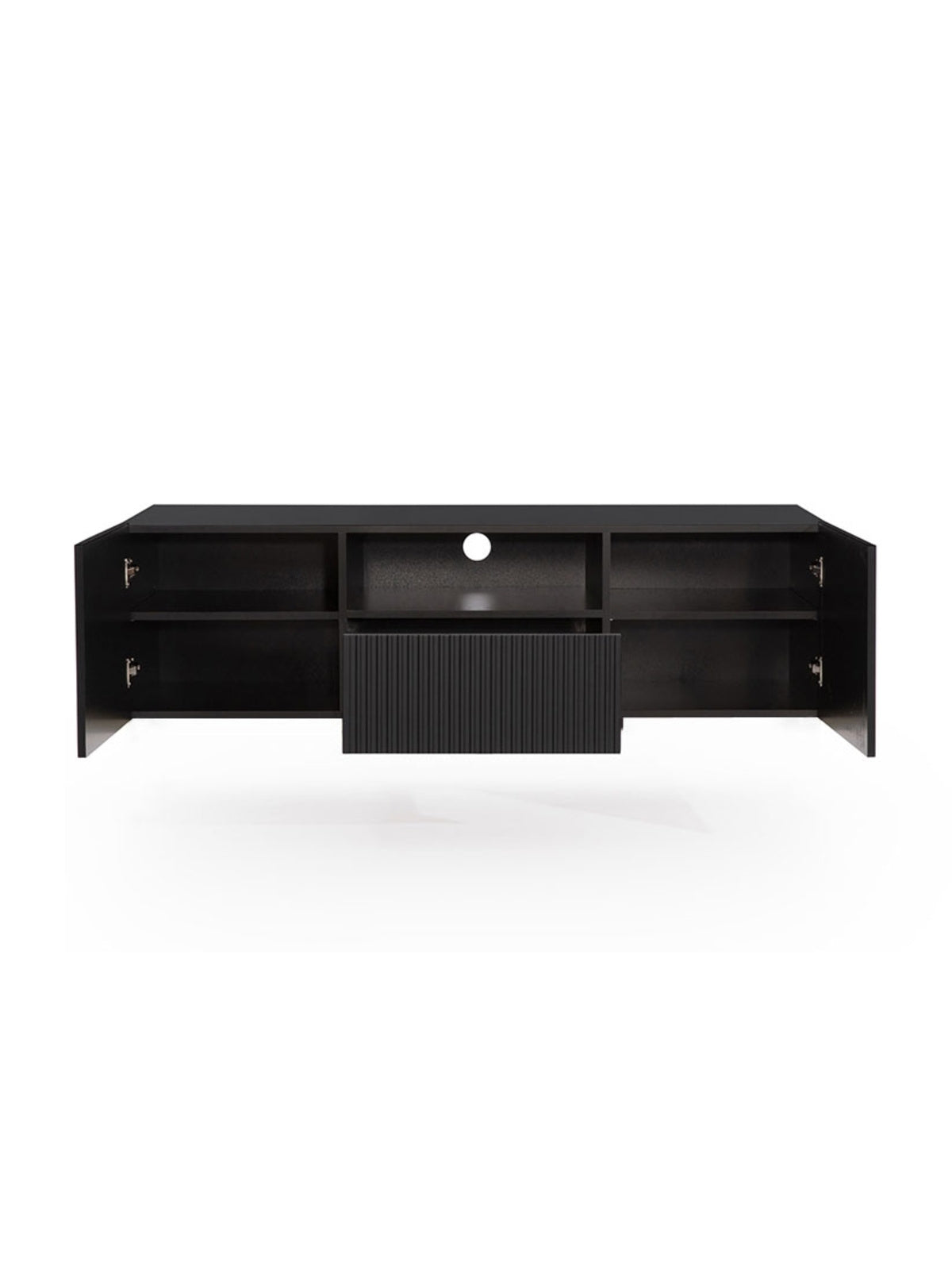Szafka RTV wisząca Nicole 150 cm - czarny mat