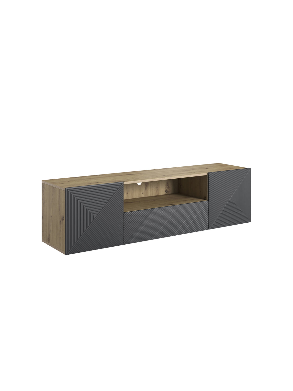 Szafka RTV wisząca z szufladą Asha 167 cm - artisan / rivier stone mat